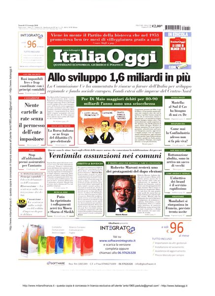 Italia oggi : quotidiano di economia finanza e politica